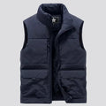 Men Vests for Fall Winter Padded Thickened Workwear Jacket Multi-pocket Stand-up Collar Undershirt Men's Outdoor Shoulder M-9XL