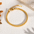 Square Keel Chain Bracelet for Women, Stainless Steel Gold Color Punk Fashion Jewelry Gift - Visuel 3 | SAMAG
