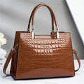 Luxury Bright Leather Ladies HandBags High-end Crocodile  Messenger Bags Boston Ladies Shopping Shoulder Tote Bags Crossbody Bag
