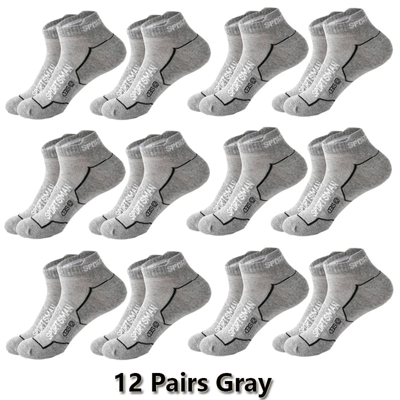12 Pairs Summer Socks Men's Ankle Running Sports Mesh | SAMAG