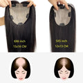 15x16cm Virgin European Human Hair Topper Hair Piece Clips in Loose Wave Silk Top Base Topper with Bangs for Thinning Hair Women