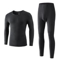2 Pcs/Set Long Johns Solid Color Long Sleeve Thermal Underwear Men Dralon Velvet Fabric Winter/Autumn Warm Suit Front Open Pants