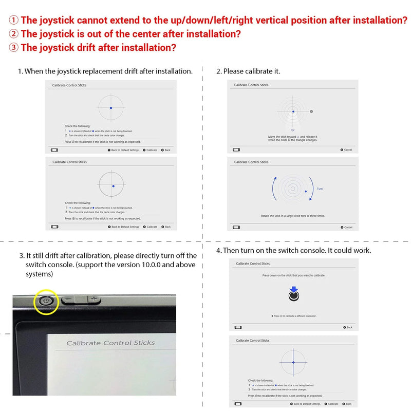 Joycon Joystick Replacement for Switch /Switch Lite /Switch OLED Left Right Controller Repair Parts 3D Analog Thumb Stick