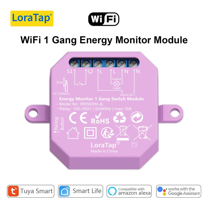 LoraTap Tuya Smart Life ZigBee WiFi Light Switch Module Dimmer Energy Monitor App Remote Control Alexa Google Home Voice Control