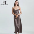 FIMTAIRAH Brand 6A 19mm New 100% Silk Nightgown Women Sexy Elegant Summer Silk NightDRESS long home wear Pajamas