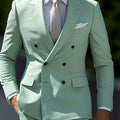 High Quality Brown Men Suits 2024 Double Breasted Bespoke Wedding Suit Peaked Lapel Formal Blazer Slim Fit 2 Piece Jacket Pants