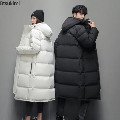 Men's Down Jackets Fashion Slim Warm Long Cotton-padded | SAMAG