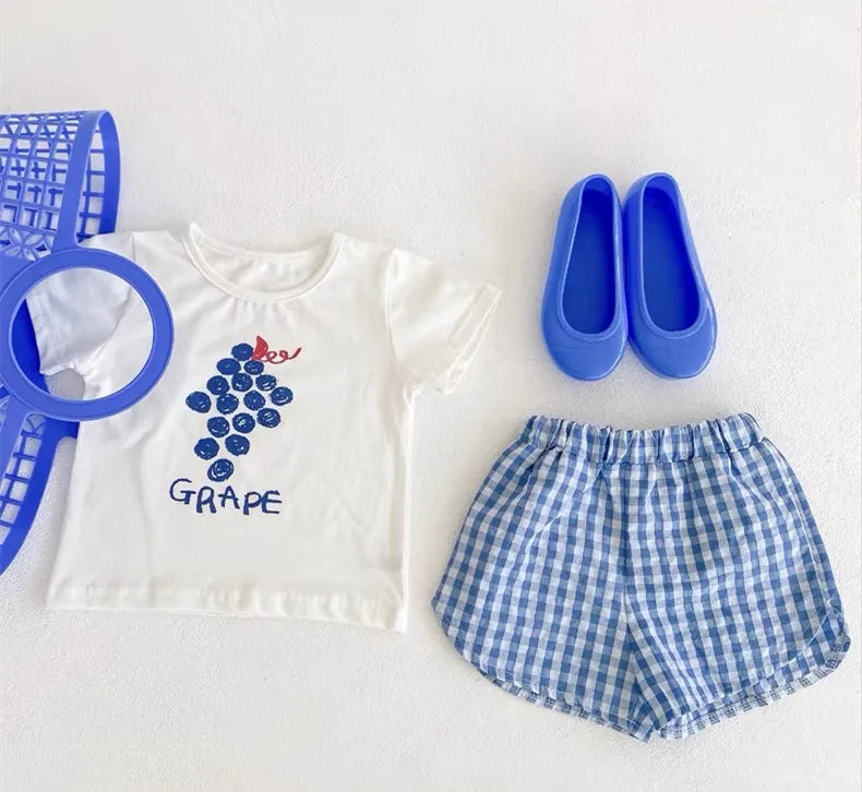 Fashion Baby Girl's Short Sleeve Suit Fruit Print Sets | SAMAG