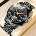 OLEVS 6607 Men's Watches Automatic Mechanical Business Wristwatch Calendar Waterproof Stainless Steel Strap Watch For Man