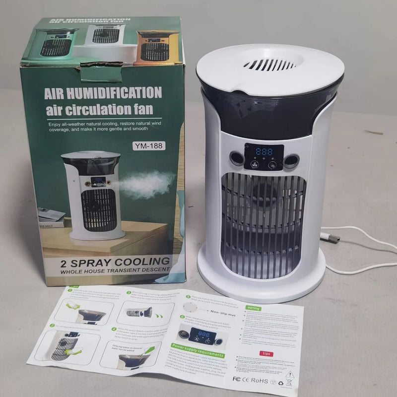 2026 New Portable USB Air Cooler Household Small Multifunctional Cooling Fan Office Desktop Mobile Air Conditioner Humidifier