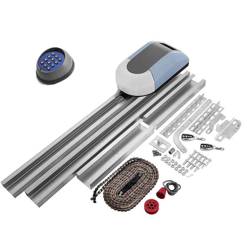 WiFi Control Automation Door Opener 800N Tilting Doors Motor 220V Garage Door Operator Kits With 2 Remote 3m Rails for 12²  Door