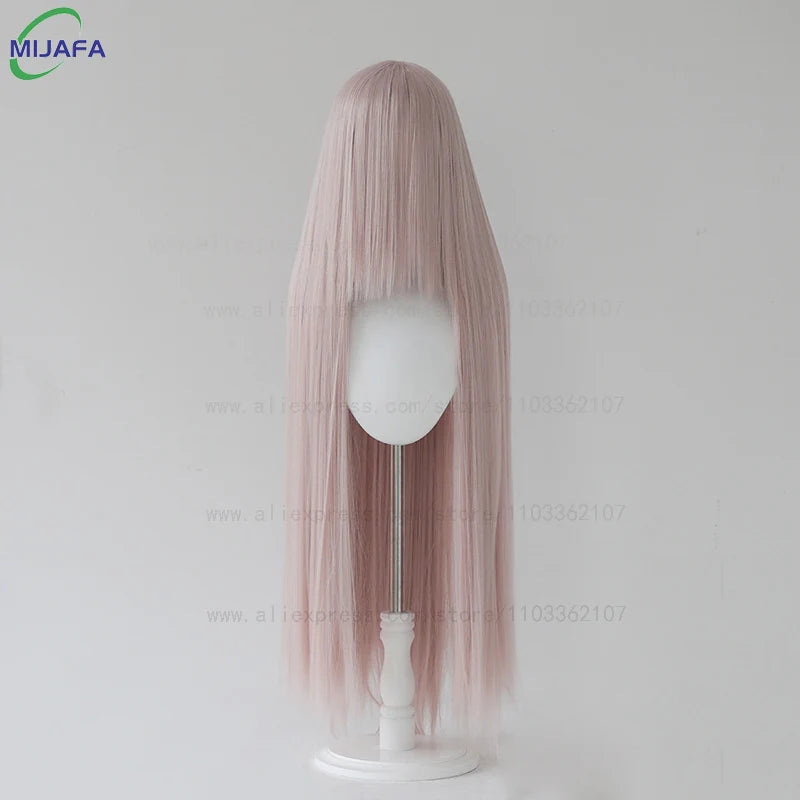 Very High Quality 600g 68 Colors 40 Inch 100cm Long Straight Cosplay Wig With Bangs Heat Resistant Hair Anime Wigs + Wig Cap