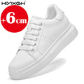 New men's leather elevator shoes 6 cm 8 cm invisible height increase white black sneakers leather height increase casual shoes