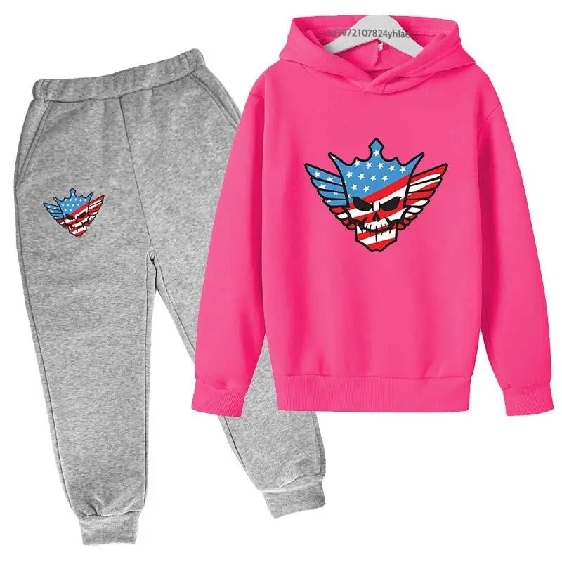 Kids Autumn Spring Fashion Cody WWE Pullover Hoodie+Pants | SAMAG