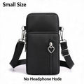 Waterproof Nylon Mini Crossbody Phone Bag for Women Heart Metal Zipper Multi Compartment Shoulder Arm Bag Phone Purse Wallet