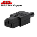 IEC 320 C13 C14 AC Inlet Power Plug Socket 250V 10A Fuse Red Lamp Rocker Switch Rewirable 3Pin Electrical Male Female Connector