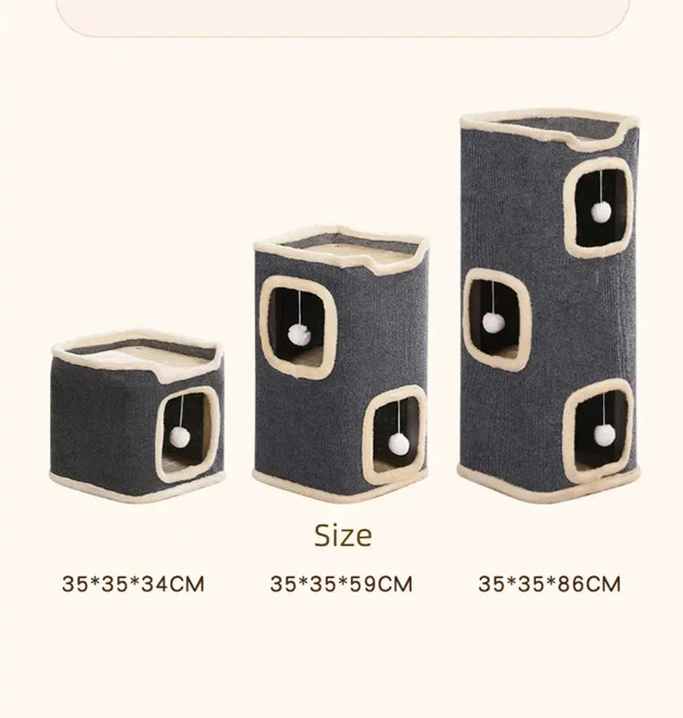 Indoor Cat Bed Cat Cave Bed Winter Warm Cute Cat Condo Hideaway Hut Modern Furniture for Multi Pets Washable