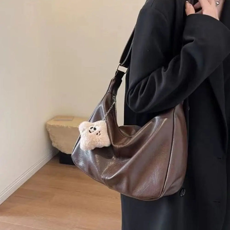 Designer Slouchy Shoulder Bag for Women PU Leather Large Capacity Underarm Bag Retro Ladies Hobo Tote Bag Women's Handbags
