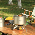 Outdoor titanium single pot portable cookware camping cookware picnic equipment supplies picnic hanging pot
