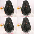 Curly Ends Synthetic Knotless Box Braids Wigs 18 Inch Full Lace Braided Wig with Baby Hair Boho Lace Wig for Quick Installation