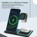 Wireless Charger 3-In-1 Charging Station,Wireless Charger Mobile Phone Holder, LED 3 in 1 Wireless Charger Station For iPhone 17 16 15 14 13 12 Pro Max Apple Watch 10/9/8/7/6/5 AirPods 3/2 Fast Charging Dock