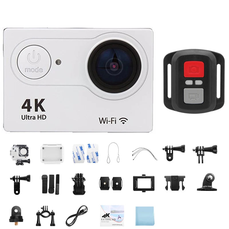 Ultra HD 4K Original Action Camera 1080P/30FPS WiFi 170D Diving Underwater Waterproof Helmet Vedio Remote Control Mini Sport Cam