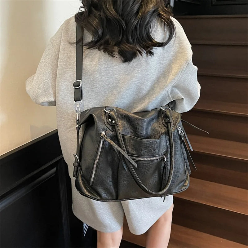 High Quality Soft Leather Crossbody Shoulder Bag for Women Luxury Brand Designe Casual Daily Use Casual Tote Bag Winter Style