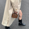 LEFTSIDE Big PU Leather Short Handle Shoulder Bag for Women 2025 Winter Luxury Tote Bag Lady Designer Retro Handbags and Purses
