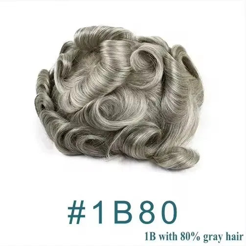 Super Ultra Thin Skin 0.02mm 80-100%Density Men Toupee Brown Black 210# Human Hair System Undetectable Natural Hairline Prosthes
