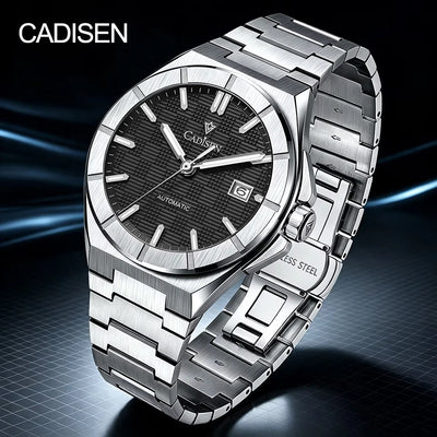 CADISEN Watch Business Automatic Watches Mens Japan 8215 Mechanical Luminous AR Sapphire 100M Waterproof Calendar | SAMAG