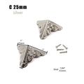 12pcs Decorative Jewelry Chest Wine Gift Box Wooden Case Antique Brass Golden Furniture Corner Protector Cover with Screws Nails
