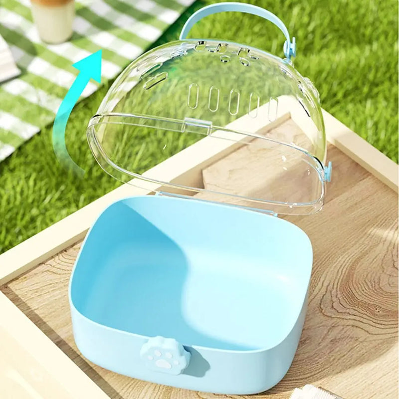 Transparent Pet Carriers Cage Breathable Escape-Proof Travel Pet Cage Ventilated with Water Bottle Pet House for Small Pet