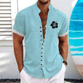 New Men's Linen Short-Sleeved Shirt, with a Fashionable | SAMAG
