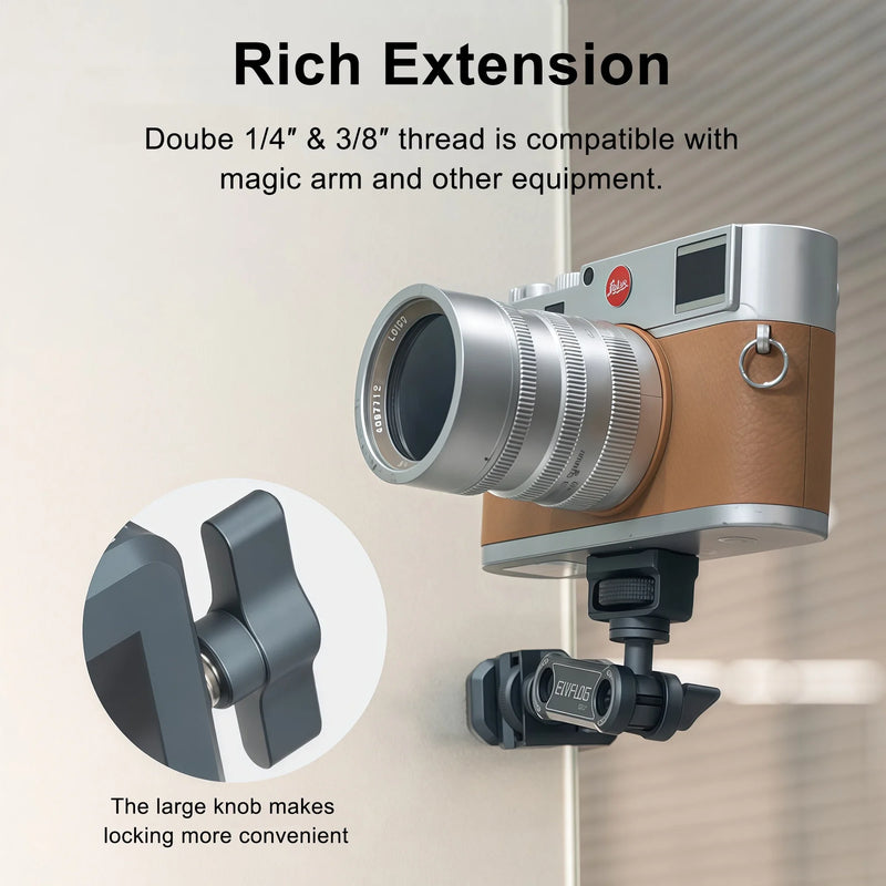 Photography C Clamp, Aluminum Table C-clamp with 1/4" and 3/8" Hole for Photo Studio Video DSLR, Camera Desktop Mount Table Desk