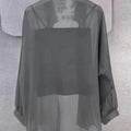 Plus Size Women’s Tops 2025 Summer Breathable and Sun-Proof Ice Silk Button Thin Loose Sheer Chiffon Blouses Shirts Long Sleeve