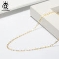 ORSA JEWELS 14K Gold 925 Sterling Silver 1.8mm Paperclip Neck Chain Fashion Link Chain Necklaces for Women Dainty Jewelry SC39