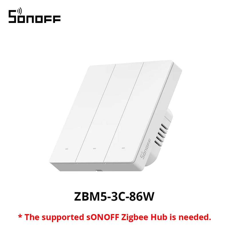 SONOFF ZBM5 80/86 Type Zigbee Smart Wall Switch Supports No Neutral and Neutral Wire Detach Relay Mode Works with Home Assistant