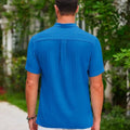 Hawaiian Men's Retro Cotton And Linen Henry Shirt Casual | SAMAG