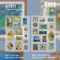 2Pcs/set Hard Sticker Relief Oil Painting Decorative Decal Poetry Seal for Diary Planner Scrapbook School Supply Stationery