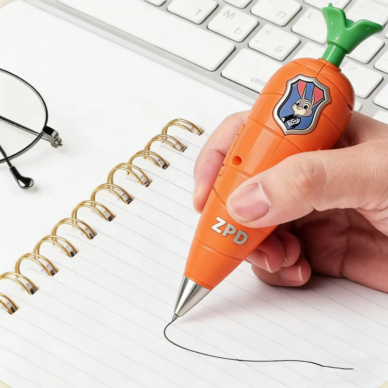 Zootopia 2 Lanyard Carrot Recording Pen | Gary Snake Venom Serum Pen | Bracket 60 Second Recording 2-in-1 Neutral Pen Stationery