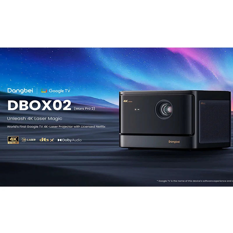 Dangbei Mars Pro 2 Projector Native 4K HDR10+ DLP Laser Cinema 2450 ISO Lumen Google TV Android For Home Global Version Theater