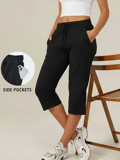 Women's Capri Yoga Pants Loose Soft Drawstring Workout | SAMAG