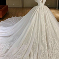 Custom New White Mermaid Big Skirt Wedding Dress - View 3 | SAMAG