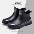 Men's Short Rain Boots Urban Water Boots Non-slip Wear-resistant Wading Boots Men's Trendy Lightweight Waterproof Rubber Shoes