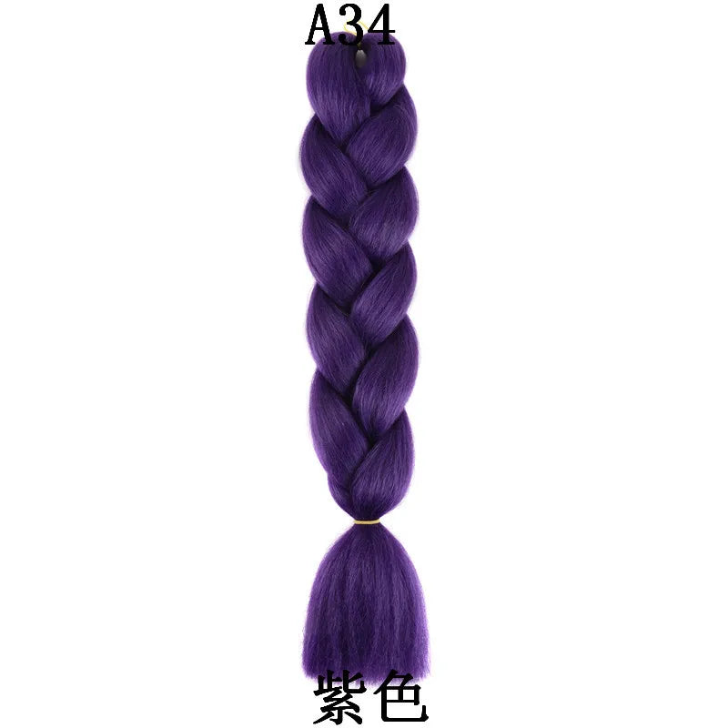 100g 24inch Jumbo Braiding Hair Synthetic Braiding Hair Braid in Hair Extensions Braids Hair for Twist for Daily Cosplay