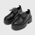 Thick Soled Derby Shoes British Style Men's Lace Up Round Toe Casual Leather Shoes Trendy Handmade Height Increasing Men's Shoes