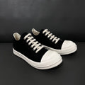 Classic Men's And Women's Low Top Casual Sneakers White Beige Canvas Thick Sole Lace-Up Luxury Flat Shoe