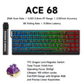 MCHOSE ACE 68 Magnetic Switch Gaming Keyboard Hall Effect Rapid Trigger Programmable RGB 8K Hz DKS/MT/TGL/RS/SOCD Keyboard