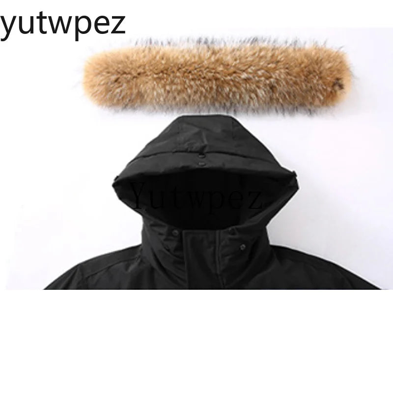 -30 Degree Down Parkas Men Windproof Hooded Thicken Multi-pocket Down Coat Casual Fashion Thick Warm Embroidered Design Parka
