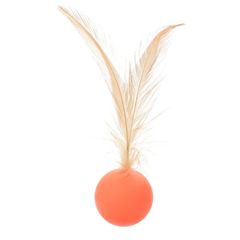 Funny Cat Elastic Ball Toy Interactive Balls Pet Supplies Feather Football Toys Dog Playthings Kitten